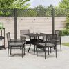 vidaXL Garden Dining Set 5 pcs Black Poly Rattan