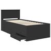 vidaXL Daybed with Drawer Manual Black 75 x 190 cm Engineered Wood