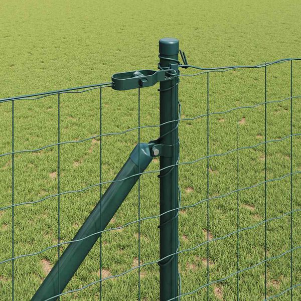 vidaXL Fence with Post Green 1.2 x 10 m Steel