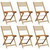 vidaXL Folding Garden Chairs 6 pcs Beige Solid Wood Acacia