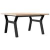 vidaXL Coffee Table Y-Frame 80x80x45.5 cm Solid Wood Pine and Steel