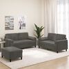 vidaXL 3 Piece Sofa Set with Throw Pillows&Cushions Dark Grey Velvet