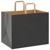 vidaXL Paper Bags 250 pcs with Handles Black 32x22x24 cm