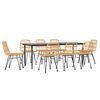 vidaXL 9 Piece Garden Dining Set Poly Rattan