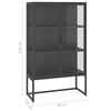 vidaXL Highboard Anthracite 80x35x135 cm Steel and Tempered Glass