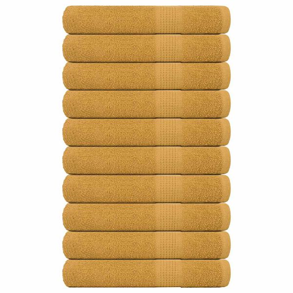 vidaXL Sauna Towels "FROGN" 10 pcs Gold 80x200 cm 360 gsm