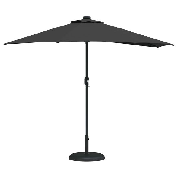 vidaXL Garden Parasol Black 294 x 150 x 224 cm Polyester and Steel