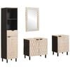 vidaXL Bathroom Sets with Drawer White Wash Finish Solid Mango Wood