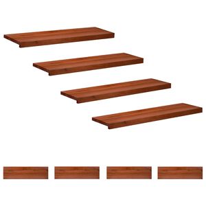 vidaXL Stair Treads 8 pcs 90 x 25 x 2 cm Brown Solid Beech Wood