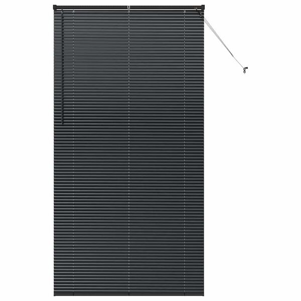 vidaXL Window Blind with Curtains Manual Black Aluminium