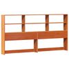 vidaXL Bookcase Bed without Mattress Wax Brown 180x200 cm Super King Solid Wood Pine