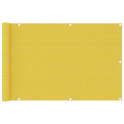 vidaXL Balcony Screen Yellow 90x400 cm HDPE