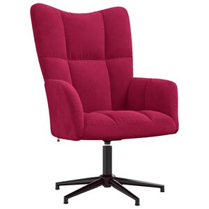 vidaXL Relaxing Chair Wine Red Velvet