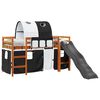 vidaXL Kids' Loft Bed with Tunnel White&Black 80x200 cm Solid Wood Pine