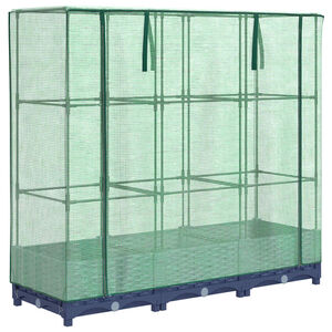 vidaXL Raised Bed with Greenhouse Cover Rattan Look 120x40x123 cm