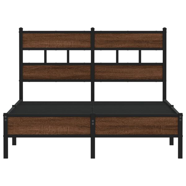 vidaXL Bed Frame without Mattress Brown Oak 120x200 cm Engineered Wood