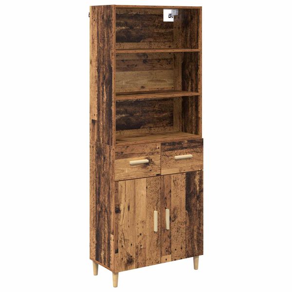 vidaXL Highboard Old Wood 69.5 x 32.5 x 180 cm Engineered Wood