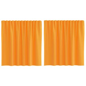 vidaXL Voile Curtains with Rod Pockets 2 pcs Orange