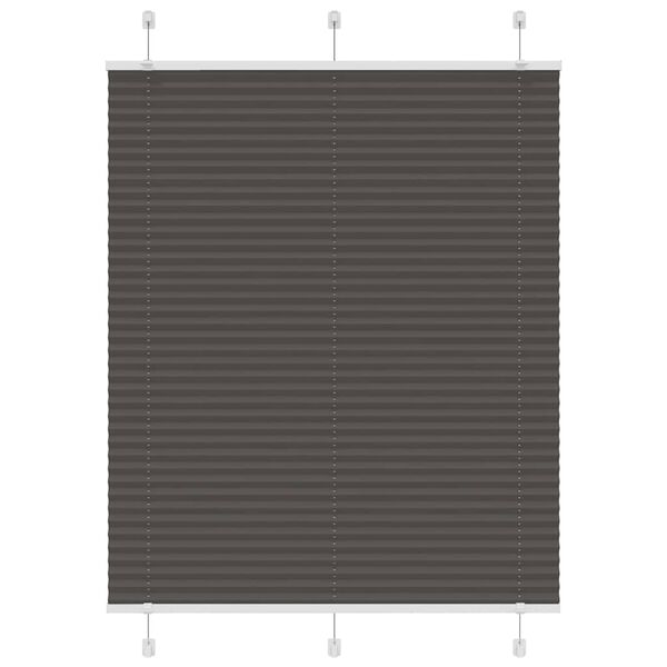 vidaXL Pleated Blind Black 105x100 cm Fabric Width 104.4 cm Polyester
