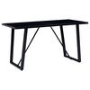 vidaXL Dining Table Black 140x70x75 cm Tempered Glass