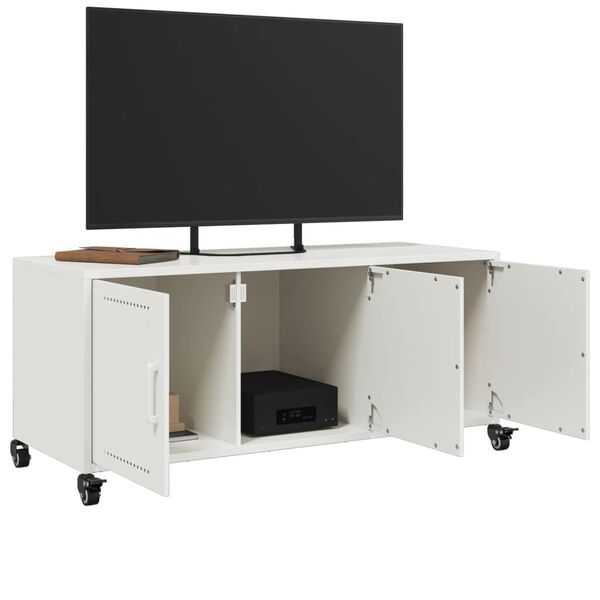 vidaXL TV Cabinet White 100.5x39x43.5 cm Steel