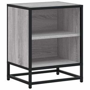 vidaXL Bedside Cabinet Grey Sonoma 40x31x50 cm Engineered Wood and Metal