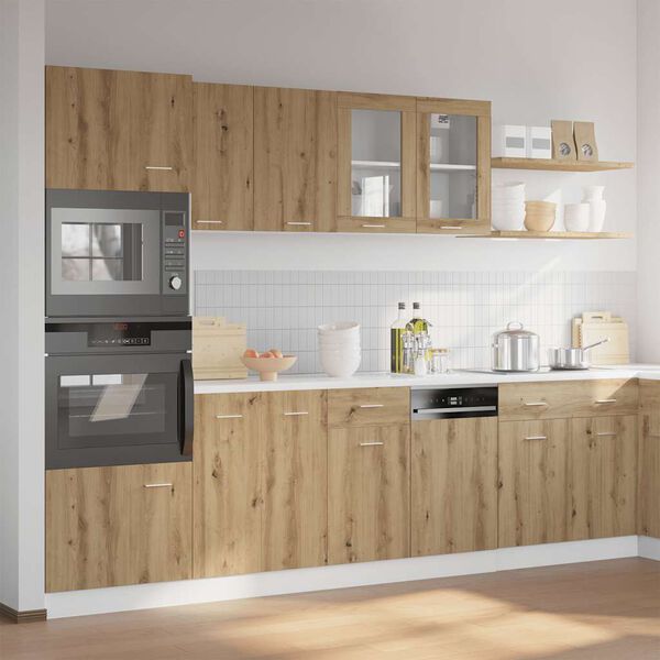 vidaXL 7 Piece Kitchen Cabinet Set Lyon Artisan Oak Engineered Wood