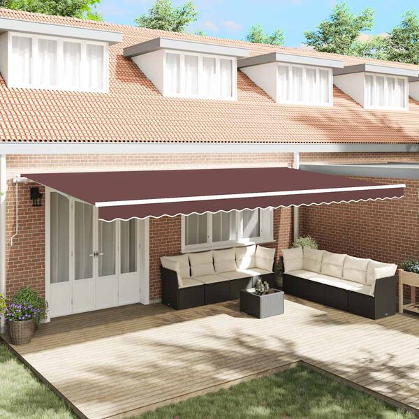 vidaXL Automatic Retractable Awning Brown 600x300 cm