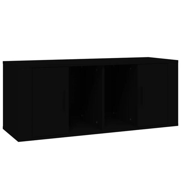 vidaXL TV Cabinet Black 100x35x40 cm Engineered Wood