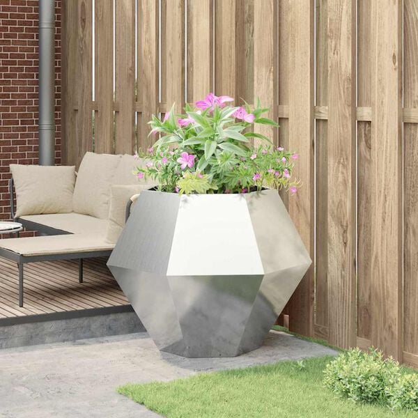 vidaXL Planter Silver 100 x 100 x 80 cm Stainless Steel