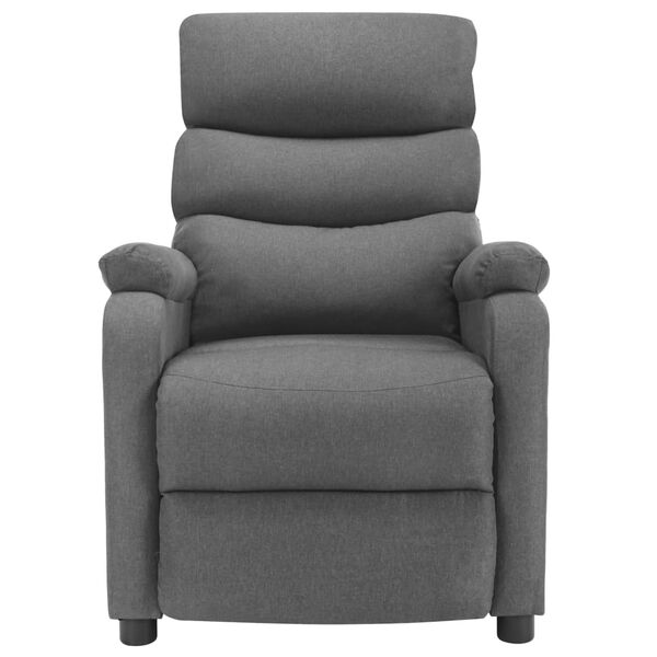 vidaXL Wing Back Massage Chair Light Grey Fabric