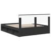 vidaXL Bed Frame with Headboard Black 160 x 200 cm Solid Pine Wood