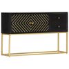 vidaXL Sideboard Black and Gold 120x30x75 cm Solid Mango Wood