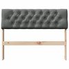 vidaXL Upholstered Headboard Dark Grey 100 cm Solid Pine Wood