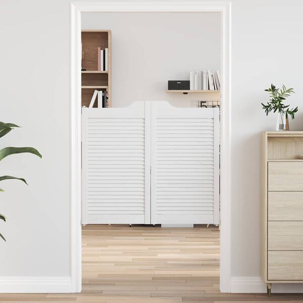 vidaXL Swing Doors Louvred Design 1-Pair White 90x100 cm