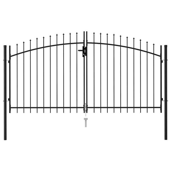 vidaXL Fence Gate Woerden Double Door with Spike Top 299.5x199.5 cm