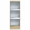 vidaXL 3-Tier Book Cabinet White and Sonoma Oak 40x24x109 cm Engineered Wood