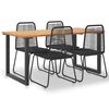 vidaXL 5 Piece Outdoor Dining Set Solid Acacia Wood and Poly Rattan
