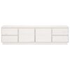 vidaXL TV Cabinet White 176x37x47.5 cm Solid Wood Pine