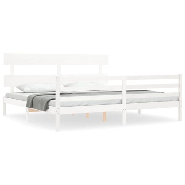 vidaXL Bed Frame without Mattress White 200x200 cm Solid Wood