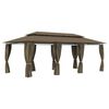 vidaXL Gazebo with Curtains 600x298x270 cm Taupe 180 g/m&sup2;