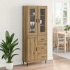 vidaXL Highboard 2 pcs Artisan Oak Engineered Wood and Glass