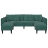 vidaXL Velvet Sofa with Cushion 3 pcs Dark Green 208 cm Velvet