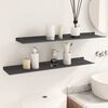 vidaXL Floating Shelf Wall-mounted 2 pcs Black 80 x 18 x 2.5 cm Steel