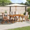 vidaXL 5 Piece Garden Dining Set Solid Wood Acacia and Textilene