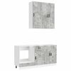 vidaXL Kitchen Unit PORTO 5 pcs Concrete Grey Engineered Wood
