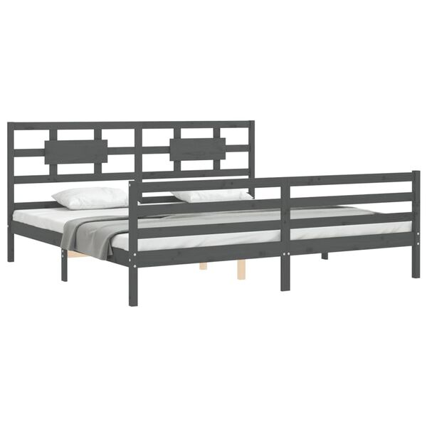 vidaXL Bed Frame without Mattress Grey 200x200 cm Solid Wood