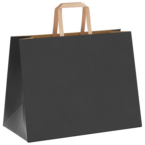 vidaXL Paper Bags 250 pcs with Handles Black 32x17x25 cm