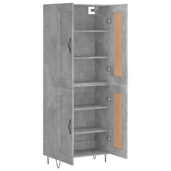 vidaXL Highboard Concrete Grey 69.5x34x180 cm Engineered Wood