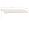 vidaXL Freestanding Manual Retractable Awning 500x300 cm Cream